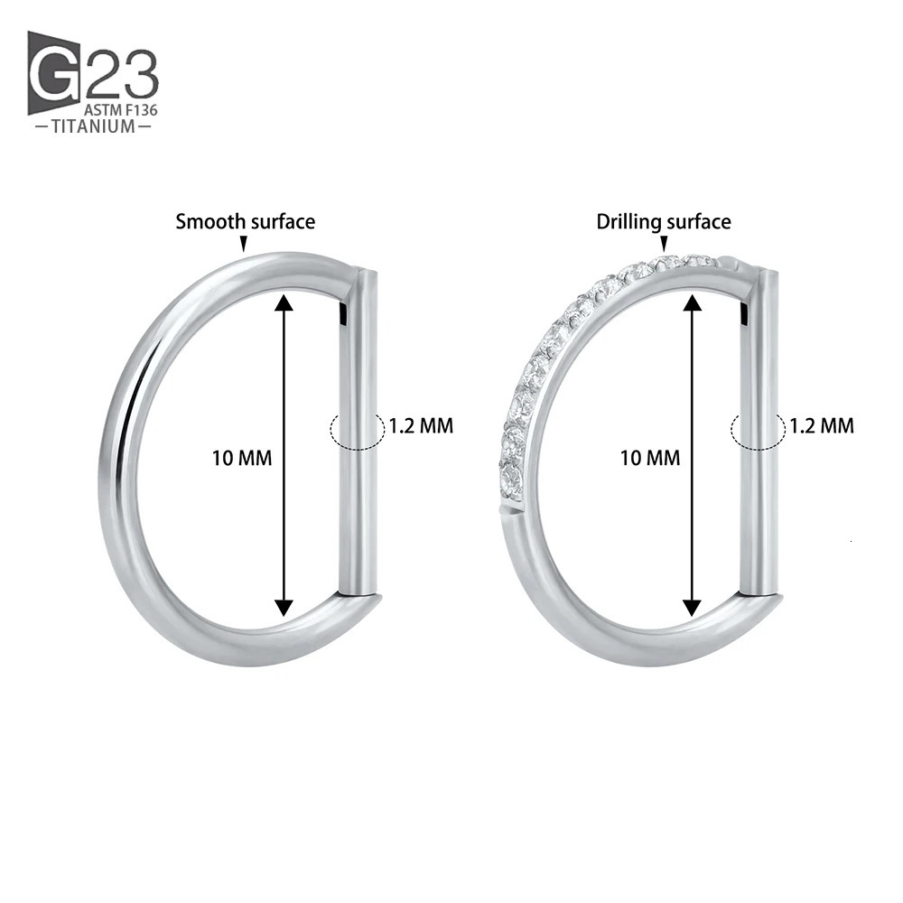 10/50Pc Round Zircon Septum Ring Hoop Cartilage Tragus Helix Small Piercing Nose Ring Earring For Women Body Jewelry Accessorie 250103
