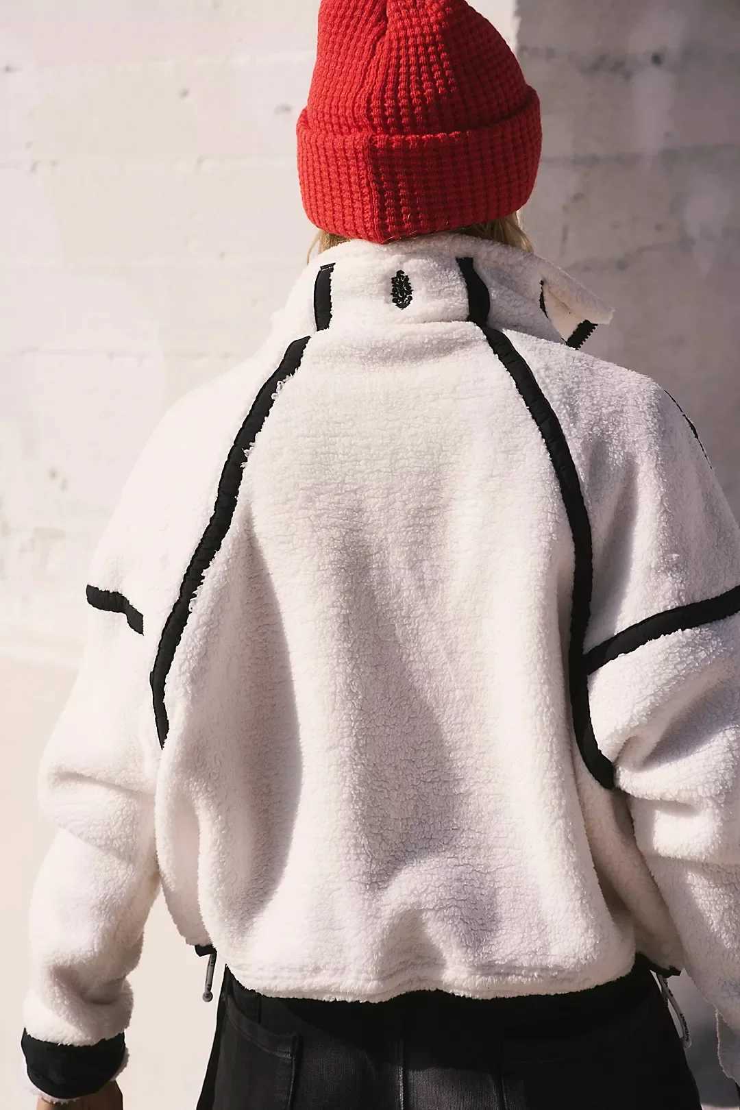 Casual Thick Comparison Cashmere Womens Jacket Autumn and Winter Collar Patch Work Jacket Womens Street Clothing Warm Jacket M250103
