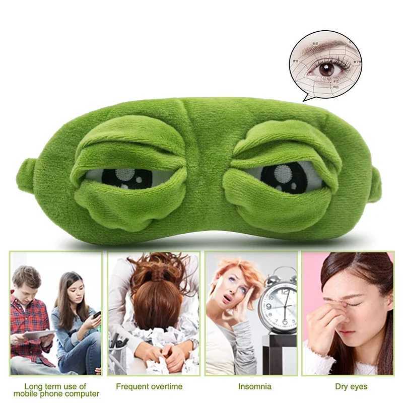 3D Sad Frog Sleep Eye Mask Sleeping Eyeshade Cover Shade Eye Patch Women Men ldren Soft Portable Blindfold Travel EyepatchXJ250103