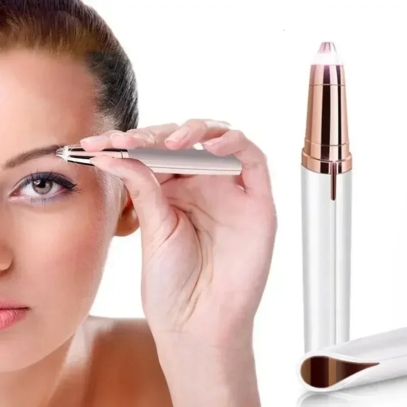 Womens Electric Eyebrow Trimmer Eye Brow Shaper Pencil Face Hair Remover Women Automatic Eyebrow Shavers Painless Hair Removal 241226