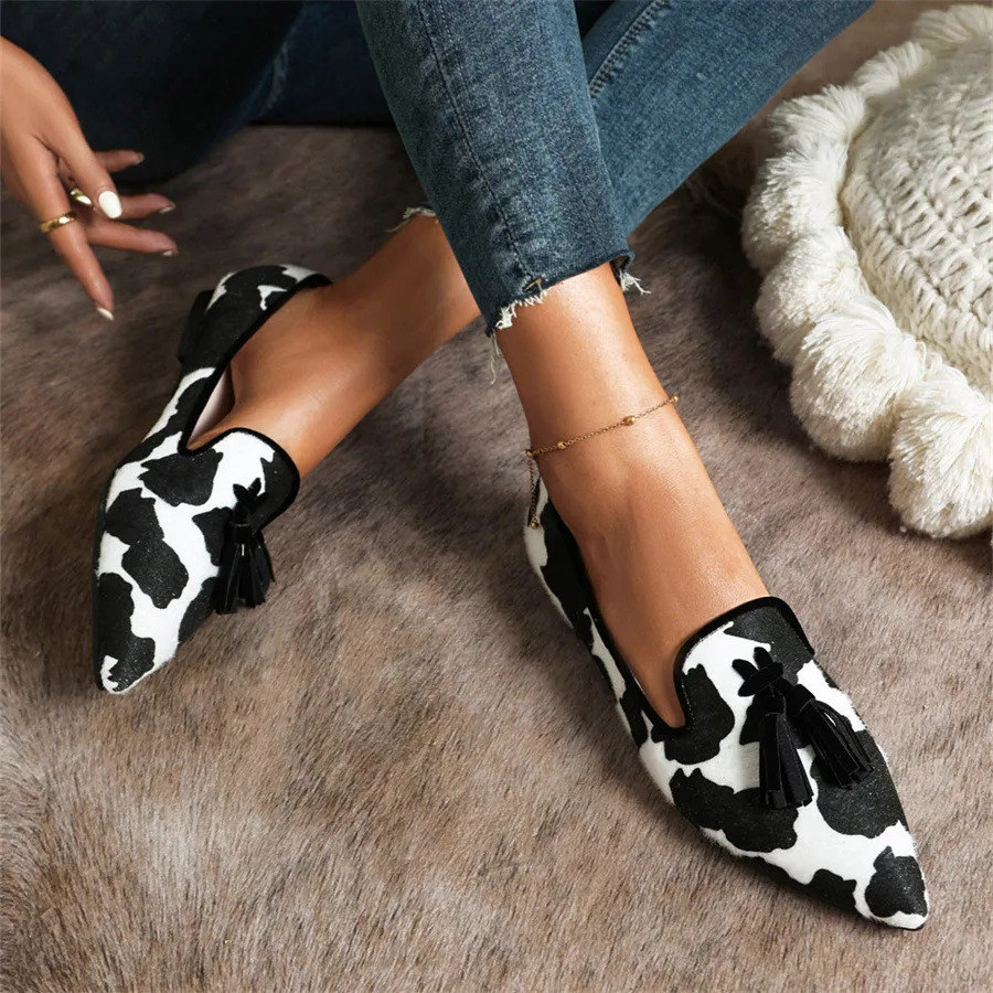 Spring Casual Women Shoes Flat Heels Womens Boat Fashion Tassel Slip On Loafers 250219