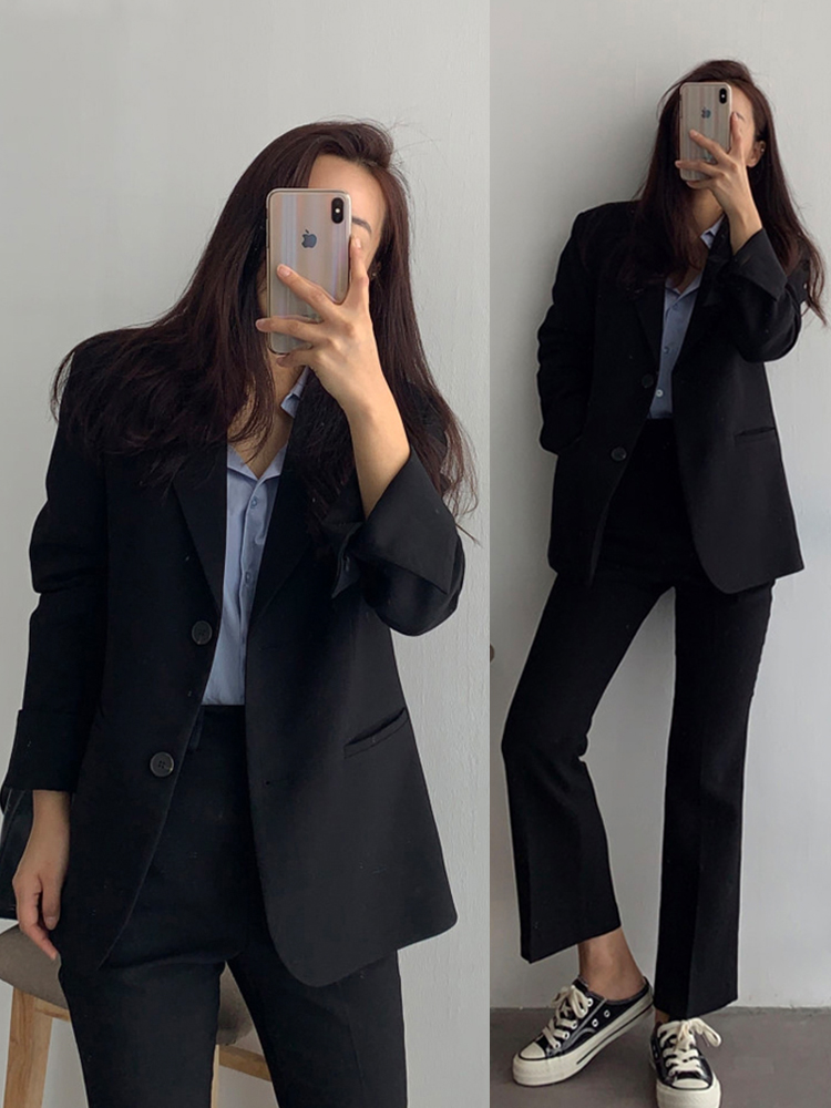 L13New autumn and winter small suit jacket British style Korean loose casual female student suit