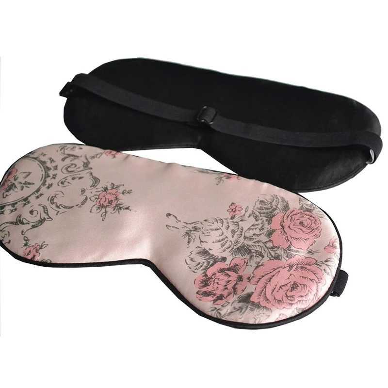 1PC Natural Silk Sleep Mask Sleeping Eye Mask Eyeshade Cover Shade Eye Patch Women Soft Portable Blindfold Travel Nap EyepatchXJ250103