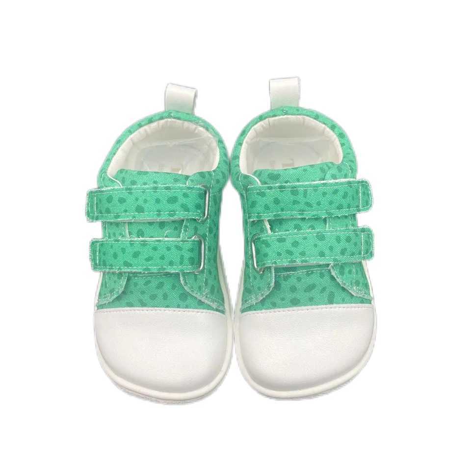 Tipsietoes 2025 genuine leather canvas shoes suitable for girls and boys childrens barefoot sports shoes minimum double strap wide shoe box M250103