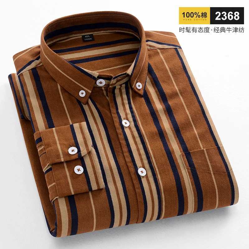 Fashionable 100% pure cotton long sleeved mens shirt suitable for casual plain weave shirts soft plain weave designer clothing W250103