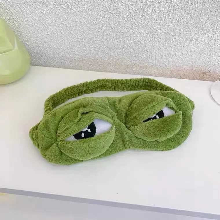 Sad Frog Sleep Mask Eyeshade P Eye Cover Travel Relax Gift Blindfold Cute Patches Cartoon Sleeping Mask for AdultXJ250103