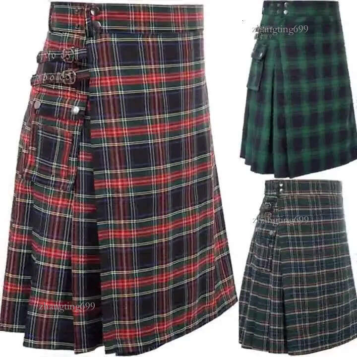 Men's Shorts ADISPUTENT Men Waist Casual Skirt Pant Solid Plaid Punk Hip-hop Avant Garde Fashion Scotland Trousers Scottish Kilt