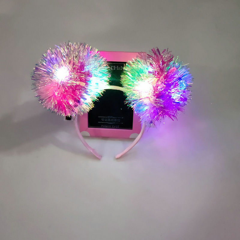 New Year's Day performance with glowing hair bands cute colorful silk and sparkling headbands Festival night market stall hair accessories