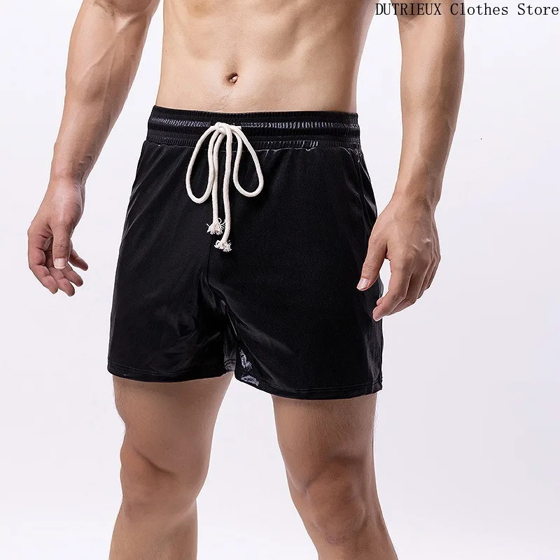 Elastic waist sports three piece fitness running shorts shiny and fashionable mens casual shorts bar party performance shorts 241230