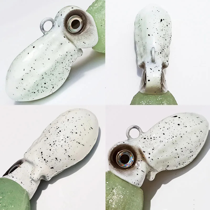 1PC Glow Trolling Lure Metal Head Octopus Squid Skirt Bait With Hook 100g150g200g250g300g350g400g Big Game Drag Fishing Lure 241231