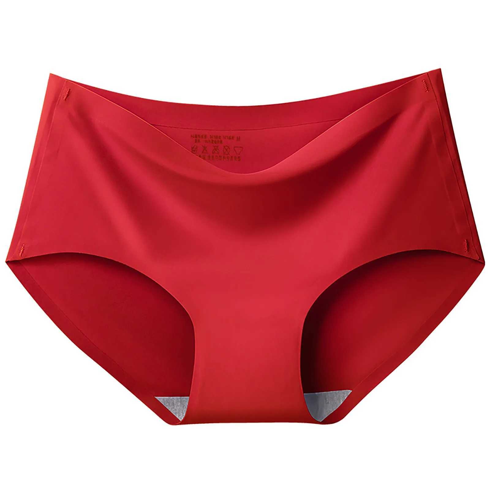 Ice silk underwear solid color seamless underwear mid waist mens underwear 2024 womens sexy underwear W250103