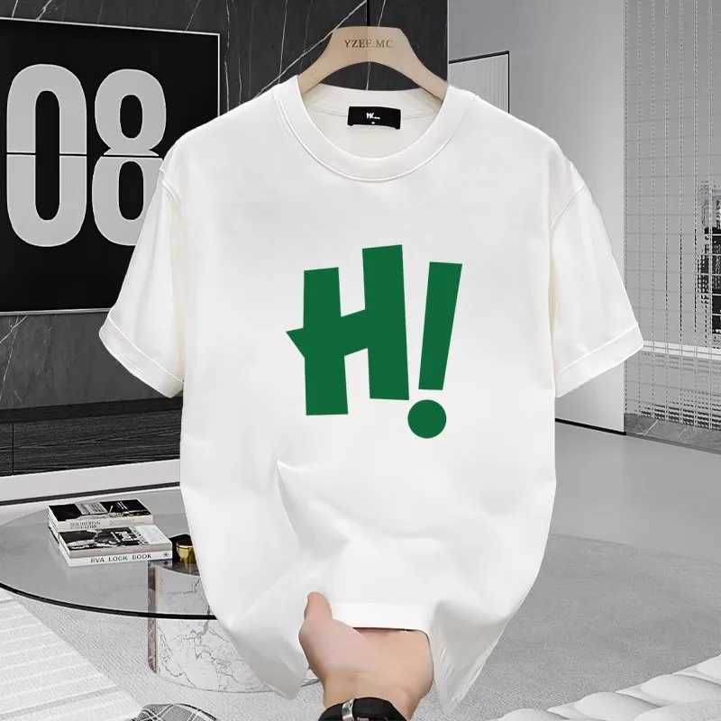 Trendy Printed T-shirt Mens Cotton Breathable Sweat Absorbing Top High Quality Sportswear Fashionable Mens Clothing 2024 NewXJ240102