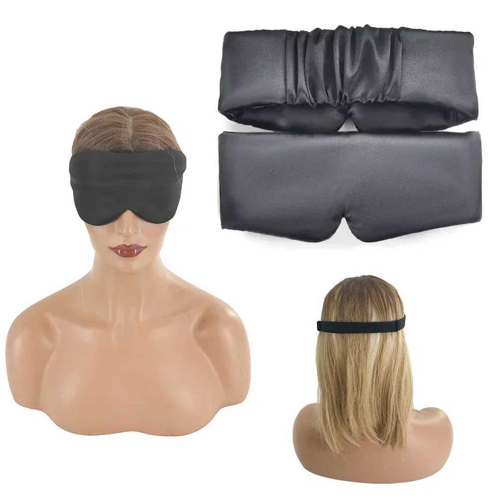 1Pc Silk Satin Sleep Mask Comfortable Sleeping Eye Mask Eyeshade Cover Shade Eyes Relax Enlarged Eye Patch Women Men SleepXJ250103