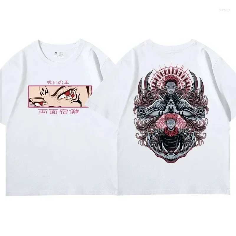100% Cotton Oversized Retro T-Shirts Jujutsu Kaisen Ryomen Sukuna Anime T-Shirts Graphic Print Short Sleeve T-ShirtsXJ240102
