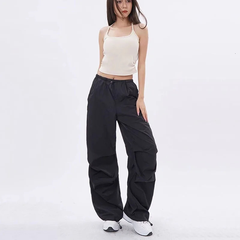 Xpqbb Y2K Umbrella Pants Harajuku Womens Street Clothing Wide Leg Bag Sports Pants Womens Retro Hip Hop Jogger Freight Train 250102