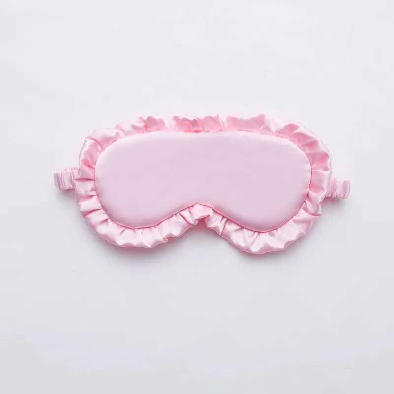 Silk Ruffle Sleep Eye Mask Soft Sleeping Eye Covers Multicolor Night Dream Blackout Eye Patches for Woman Man to Sleep BetterXJ250103