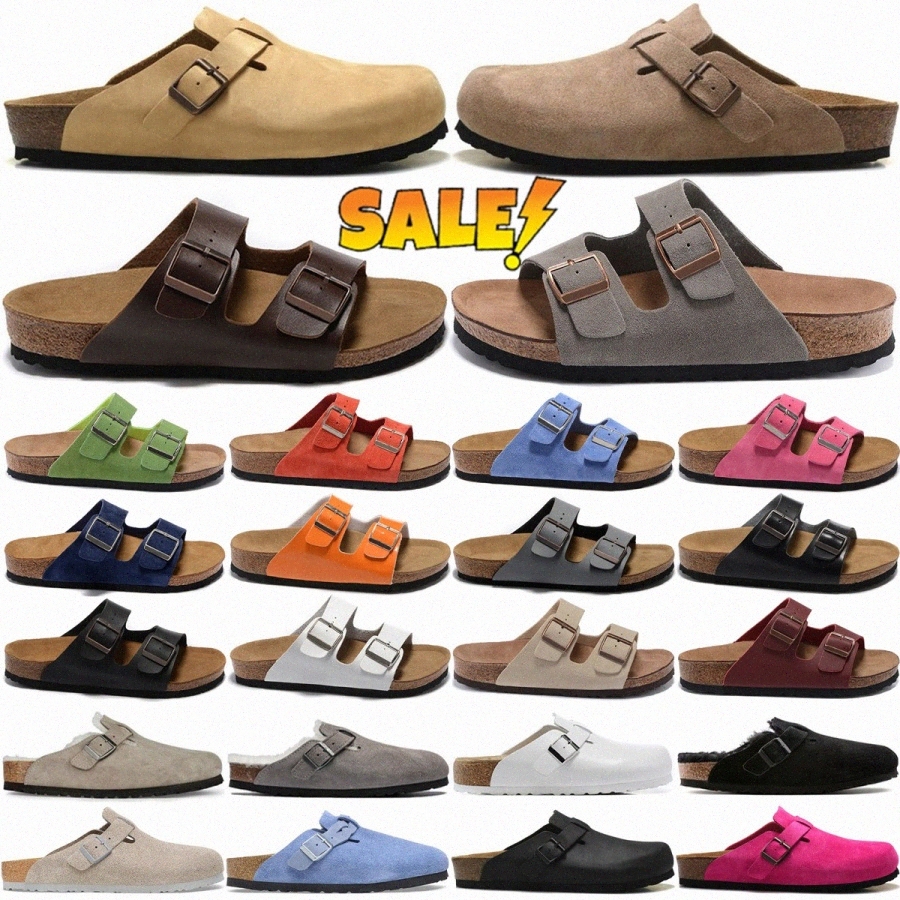 designer sandals clog sandal slide Suede slides Footbed Taupe brown Zurich Eva Black Mocha Antique womens Narrow Fit mens