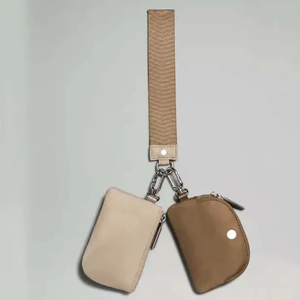 DHL US Outdoor Yohain Bag Dual Pouch Zip Wristlet Portable Keychain Wallet Coin Purse Pocket