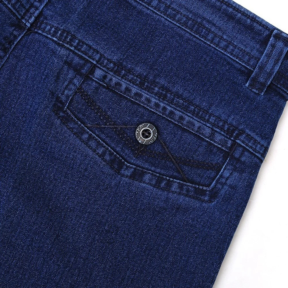 Size 30-45 Men Business Jeans Classic Male Stretch Jeans Plus Size Baggy Straight Men Denim Pants Cotton Blue Work Jeans Men 241230