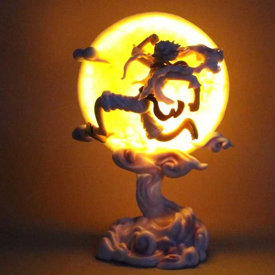 16cm One Piece Anime Figure Moon Fairy Nika Monkey D Luffy Gear 5 With Moon Light Action Figure Statue Model Collection ToysXJ250103