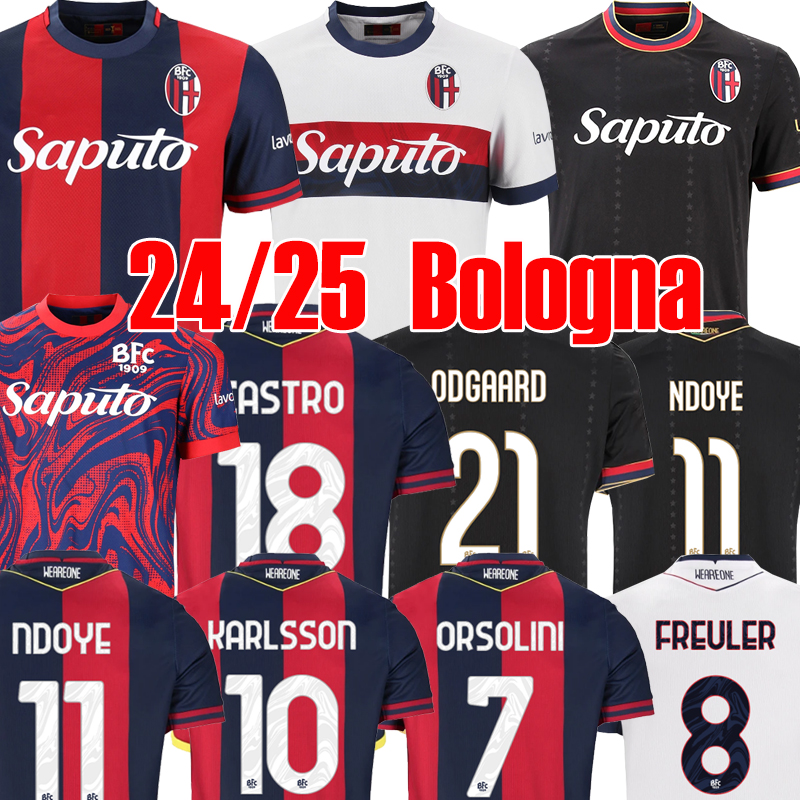 24 25 Bologna FC Soccer Jerseys ORSOLINI ZIRKZEE SCHOUTEN 2024 2025 Home Away LYKOGIANNIS AEBISCHER SOUMAORO ARNAUTOVIC RAIMONDO BONIFAZI AMEY football shirt