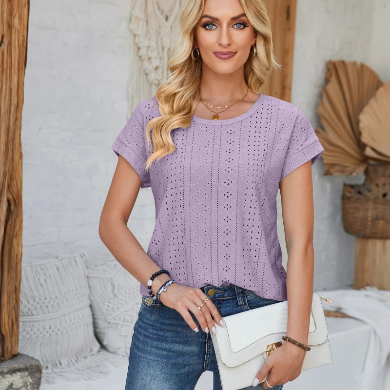 Solid color casual loose womens clothing retro womens oversized shirt for summer elegant young womens top 250102