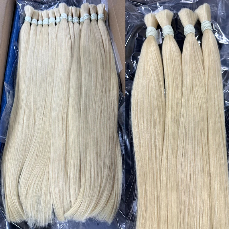 No Weft Vietnamese Hair Human Hair Bulk 613 100% Straight Hair Bulk 12-30inch 99j Real Natural Hair Extension Grey 250102