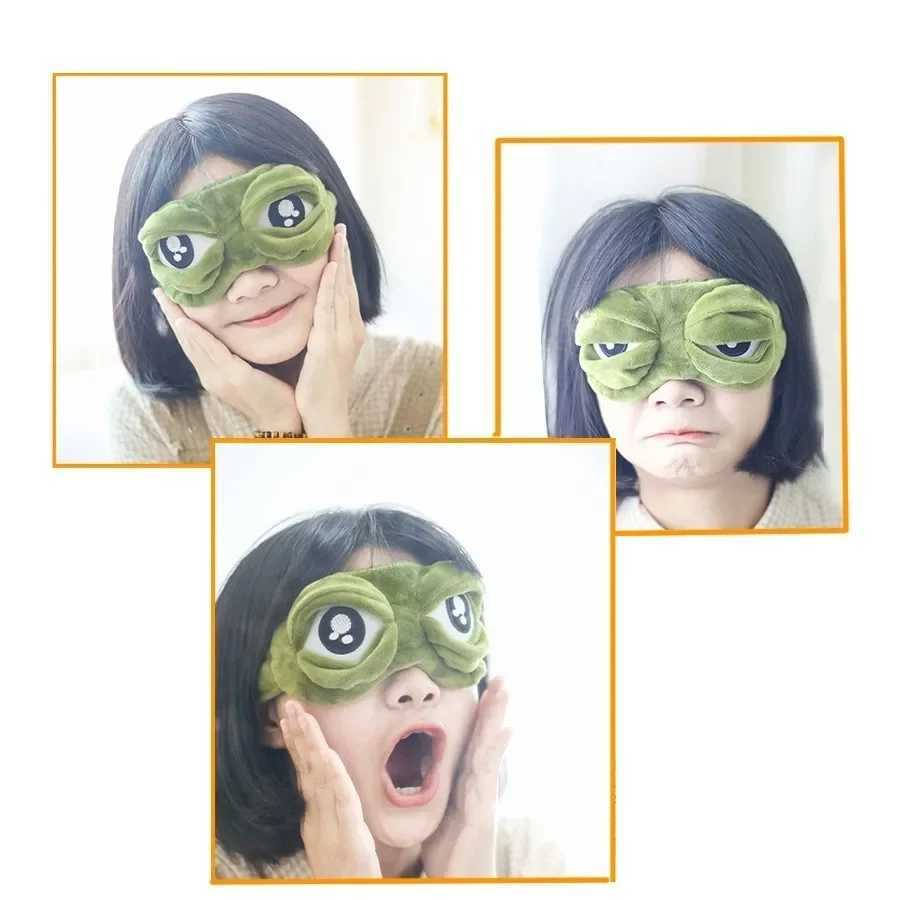 3D Sad Frog Sleep Eye Mask Sleeping Eyeshade Cover Shade Eye Patch Women Men ldren Soft Portable Blindfold Travel EyepatchXJ250103