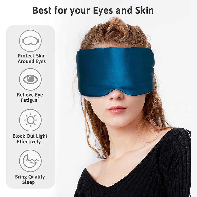 Silk Satin Sleeping Mask Eyeshade Blocking Light Eyemask Cover Shade Slaapmasker Travel Relax Eye Patch Women Men Sleeping AidXJ250103