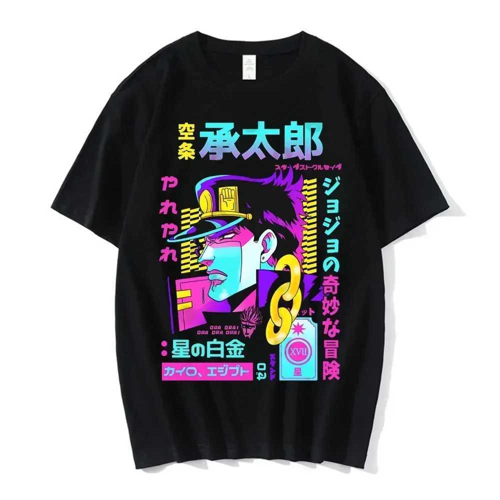 Anime Jojo Bizarre Adventure Graphic Mens T-Shirt Women Fashion Short Sleeve Casual Tops Cotton Oversize Tops StreetwearXJ240102