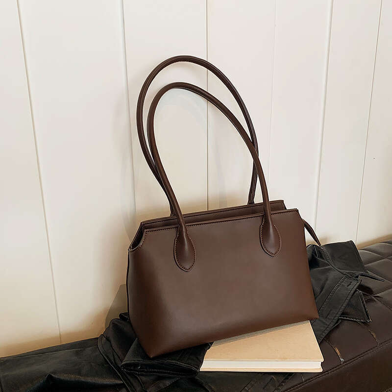 Women's Bags Tote New Row Handbag Premium Texture Shoulder Large Capacity Solid Color Underarm Bag