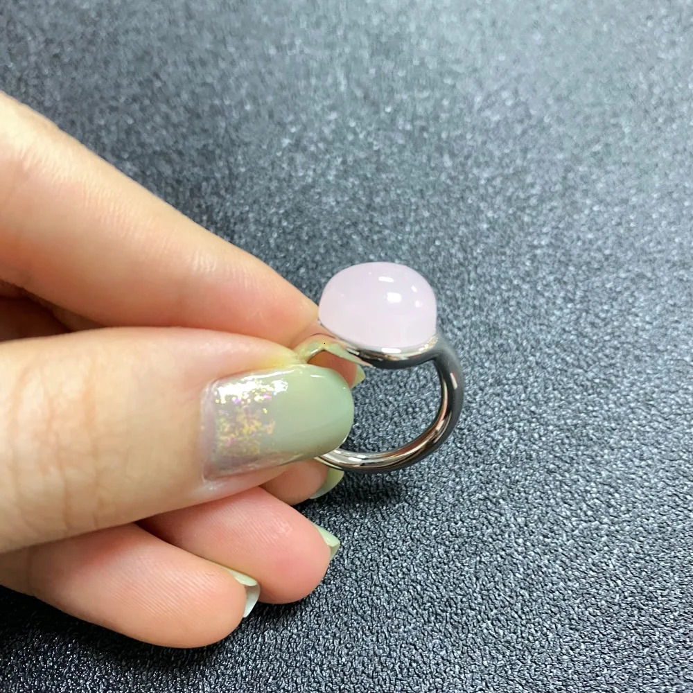 Ladies Classic Waterdrop Ring Gold Plated Natural Pink Crystal Ring High Quality Elegant Fashion Jewelry Birthday Gift 250102