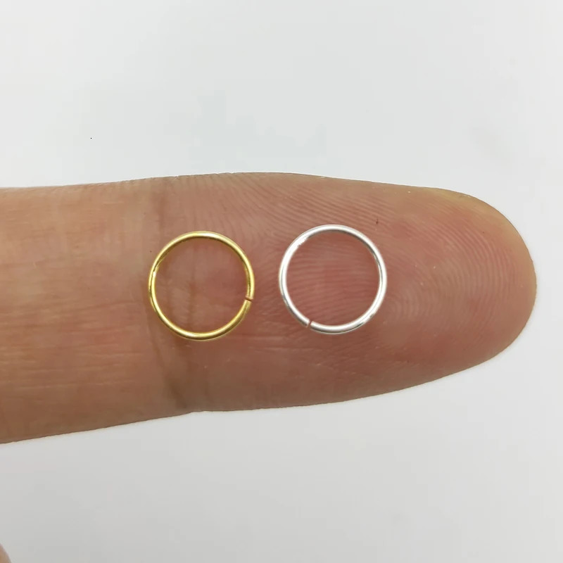 925 sterling silver Nose Ring Cartilage Tragus Helix Lip Ear Piercing Ring 22G*6mm 20pcs/pack 250103
