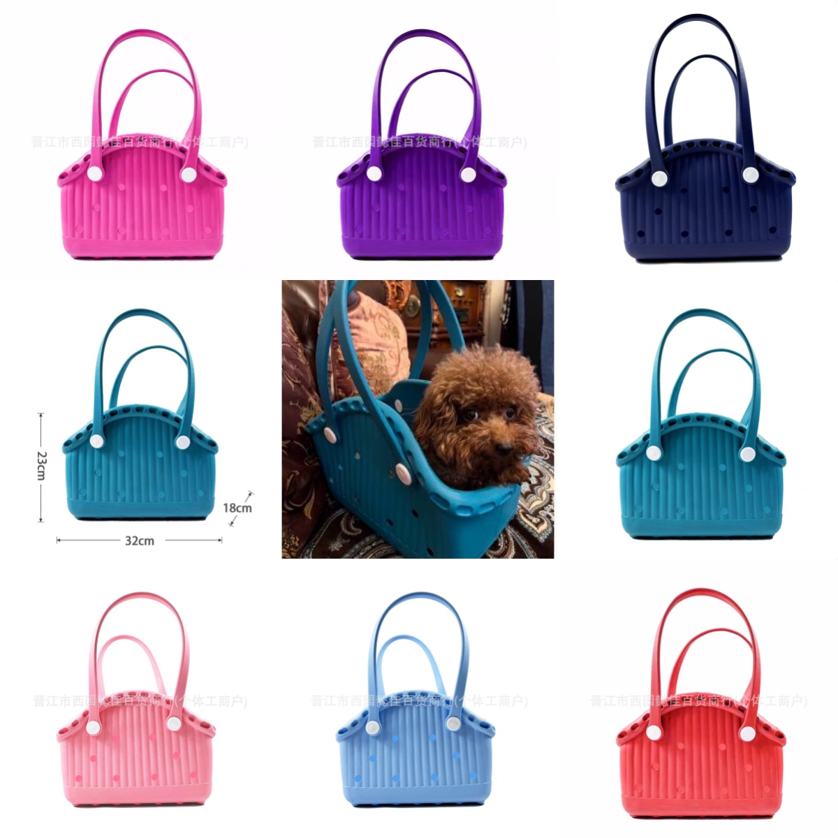 New Dog EVA Pet Bags ultra Light Portable Waterproof Outdoor Pet Bag Cat dog hole Handbags beach Totes In Macaron colors 0103