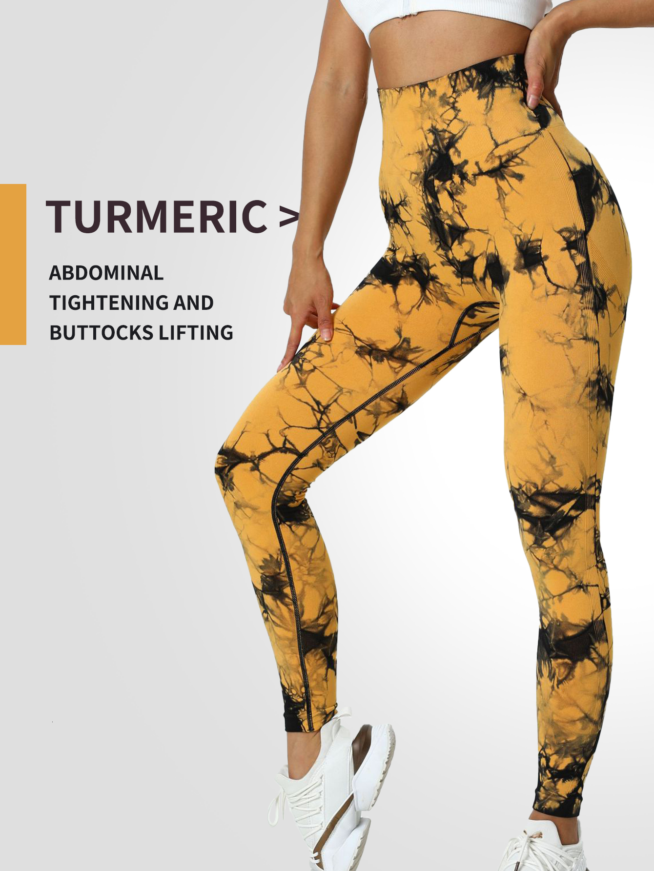Tie Dyed Women's Running Sports Fiess High Waist Peach Hip Underpants 2024 New Tight Yoga Pants