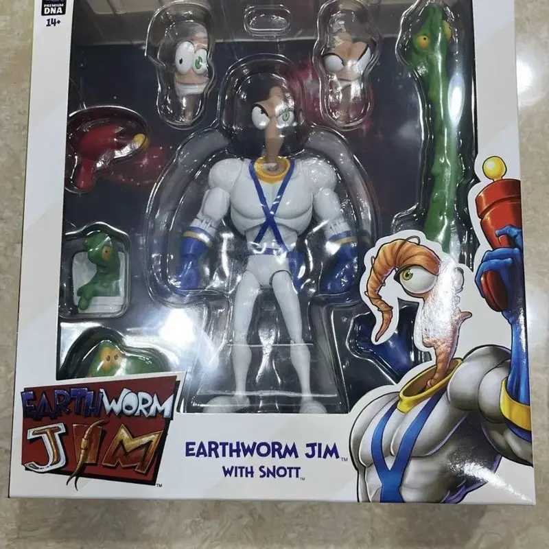 Pdna Earthworm Jim Action Figure Collection Snot Worm Body Jim Heads Bob The Killer Goldfish #4 Professor Monkey Psy-Crow Toy W250120