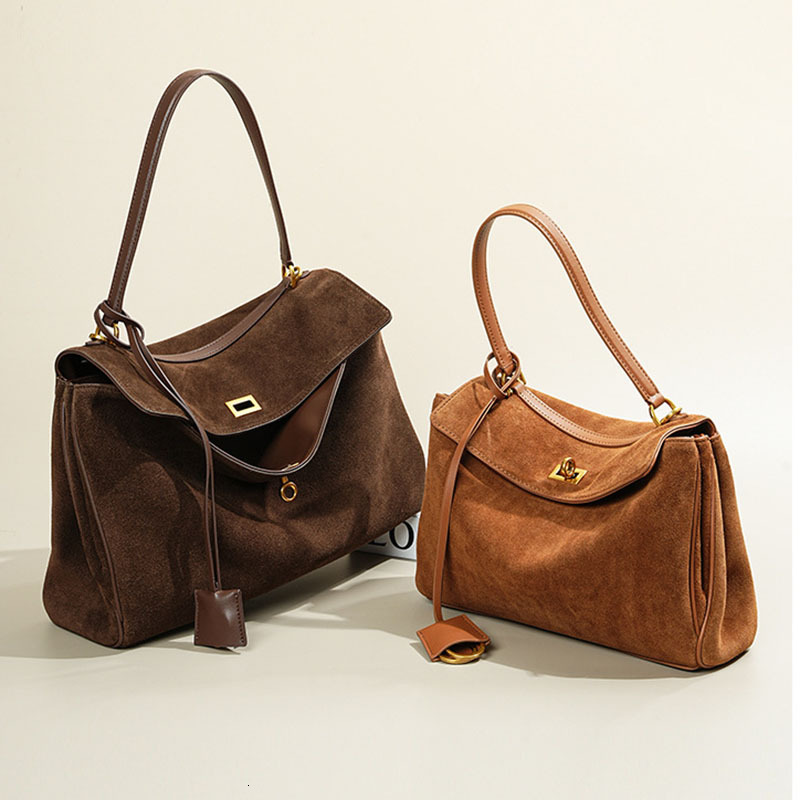 Shoulder Bags 2024 Designer Women Bags Genuine Leather Totes L Suede Shoulder Handbag