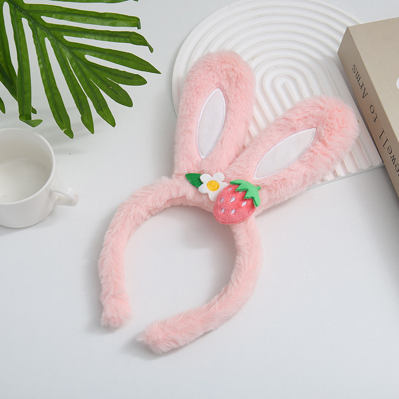 Manufacturer's popular wholesale new cute cartoon plush love bow rabbit ear sweet hair headband versatile headband