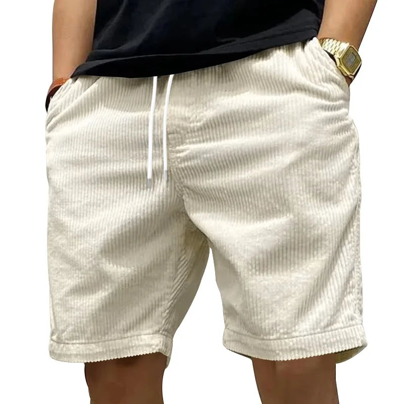 US Heavy Duty Work Shorts Summer I Trendy Retro Corduroy Fashion Mens Casual Shorts 241230