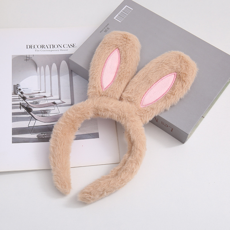 Cartoon Plush Hair Hoop Girl Cute Rabbit Ears Fury Headband Autumn/Winter Press Hair