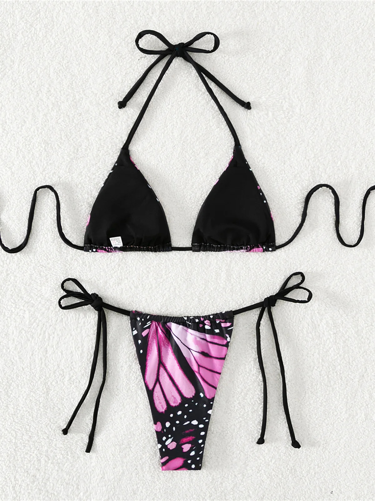 Sexy 4 Colors Printed Halter Padded Bikini Female Swimsuit Women Swimwear Twopieces set Bather Bathing Suit Swim K4910 250103