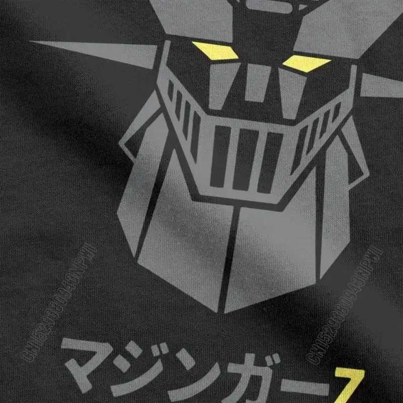 Mens Personality Pattern Printed Cotton T-Shirt Mazinger Z Dark Robot Vintage Tees Stylish Chic T Shirts Crewneck ClothingXJ240102