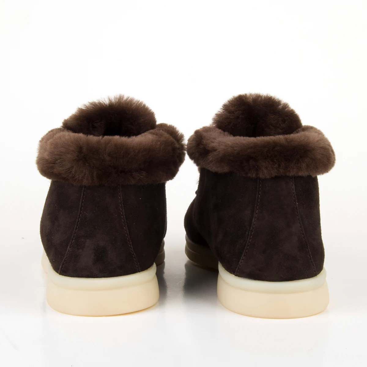 Donnain Wool Fur Mocassin Shoe Natural Suede Flat Loafers Slipon Winter Boots Plus Size 4142 for Women 241225