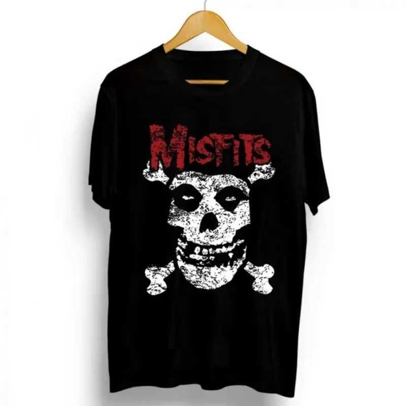 T Shirt Y2K Mens Womens Harajuku Gothic Hip Hop Graphic Printing Cotton Round Neck MISFITS Oversized Tees Short Sleeve TopsXJ240102