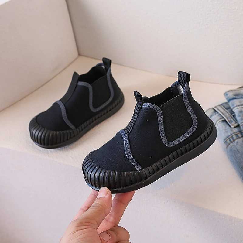 Childrens high top canvas shoes baby soft soled cute biscuit shoes spring and autumn boys and girls school canvas M250103