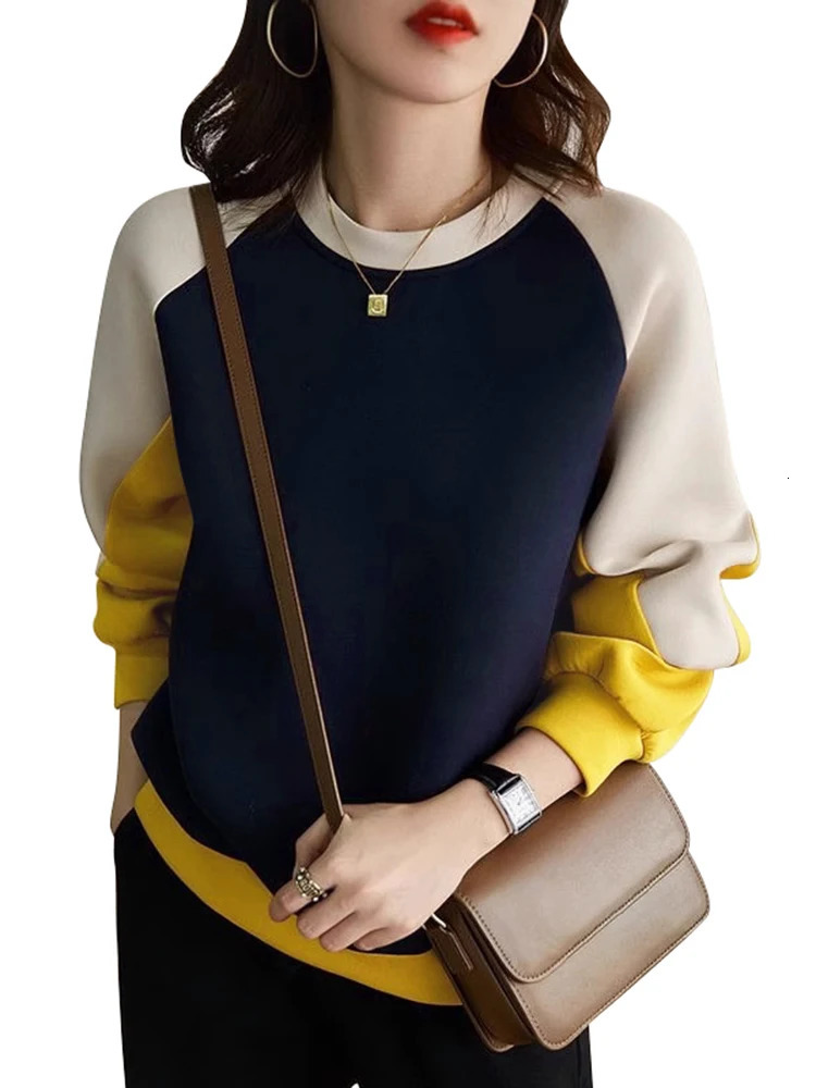 ZANZEA Stylish Autumn Sweatshirts Woman Long Sleeve Patchwork Pullovers Elegant Work Blouse Fashion Hoodies Streetwear 250103
