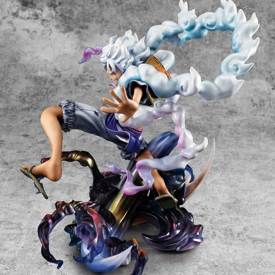 23cm/9in Anime One Piece Figure Gear 5 Luffy Action Figure Sun God Nika Luffy Statue Toy GiftsXJ250103