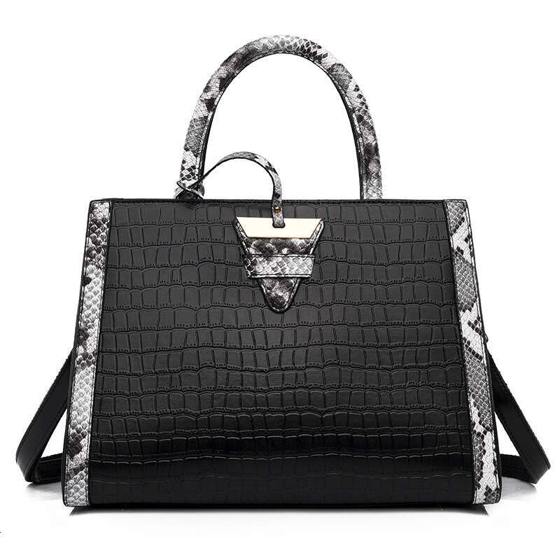 Women's Bags Big New Fashionable Snake Skin Pattern Tote Bag Texture Women's Large Capacity Shoulder Oblique Straddle Handbag