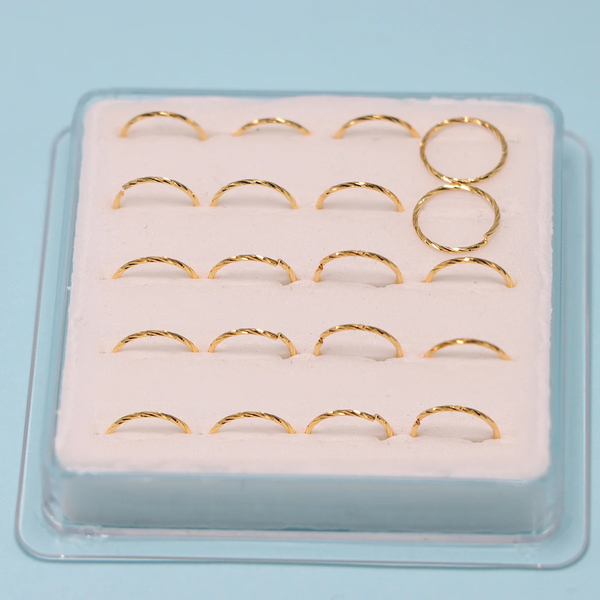 20pcs/pack 925 Sterling Silver Twist Nose Ring Cartilage Tragus Helix Lip Body Piercing Jewelry 6mm 8mm 10mm 250103