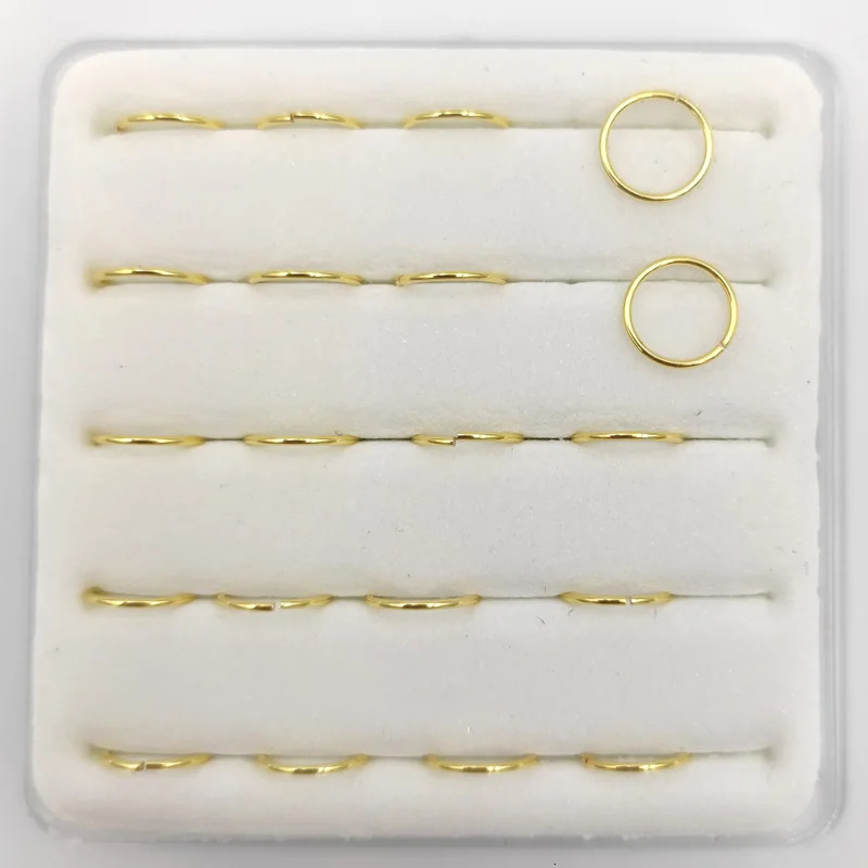 925 sterling silver Nose Ring Cartilage Tragus Helix Lip Ear Piercing Ring 22G*6mm 20pcs/pack 250103